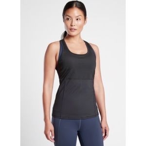 NWT ATHLETA Vitality Rib Tank Top Sz XS Black Workout Shirt Pocket